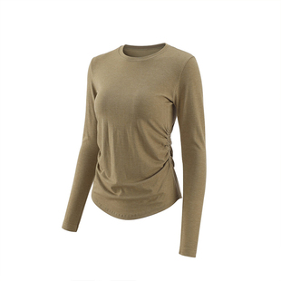 瑜伽服套装女秋冬美利奴羊毛运动上衣速干长袖t恤跑步训练健身服