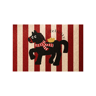 御尚居马年新款红色入户门地垫进门门口玄关专用门外蹭土丝圈脚垫