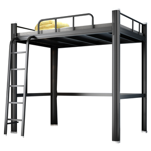 上床下桌组合高架床家用小户型上床下空电竞床加厚悬空阁楼铁艺床