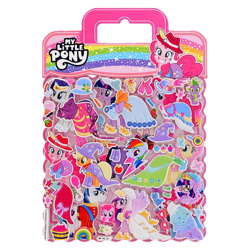 正版小马宝莉pony换装立体3d泡泡儿童贴纸女孩卡通贴画宝宝玩具