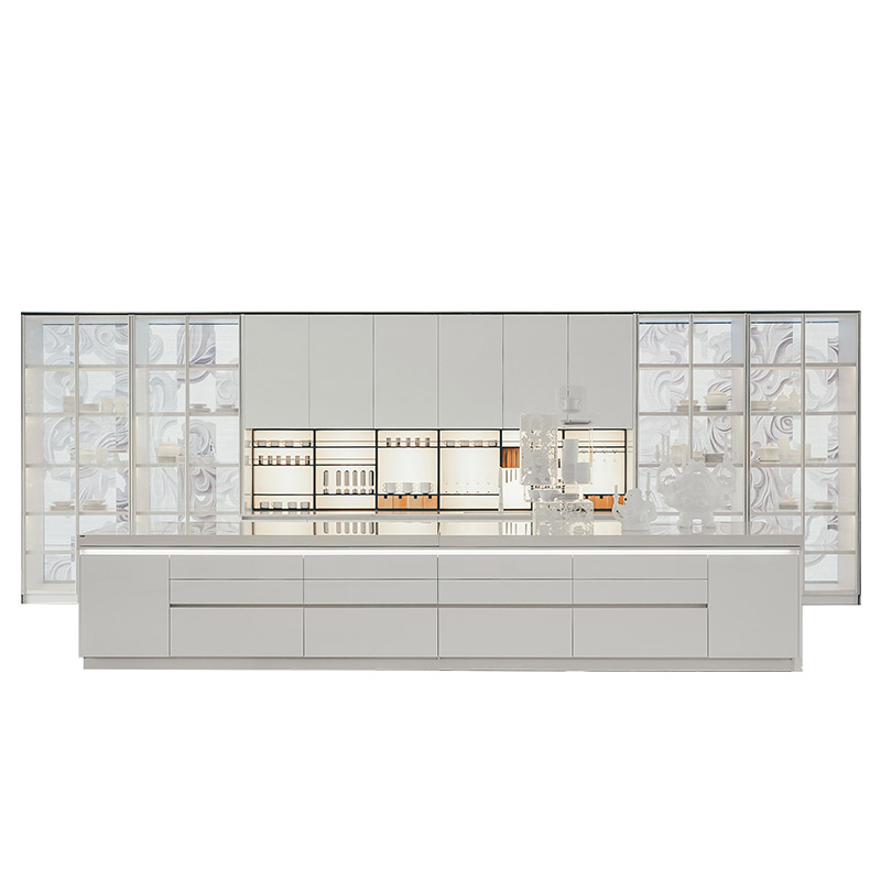 博洛尼全屋定制新品简约现代厨房开放岩板台面整体橱柜订金科莫