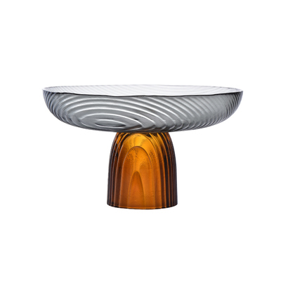 欧式轻奢彩色高脚玻璃果盘过年待客家用客厅茶几餐桌零食水果盘