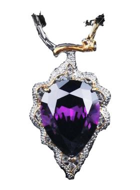 工艺水滴梨形吊坠吊坠罗兰色项链