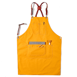 咖啡店专用围裙定制双面工服高级感男士餐饮商用调酒师画画女围腰