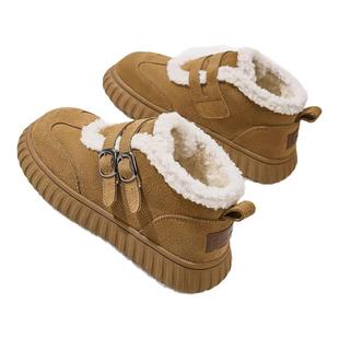 飞跃雪地靴女2025冬季新款厚底加绒保暖增高勃肯鞋东北软底棉鞋子