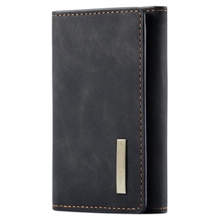 卡包三折简约男士小皮夹子女款证件多卡位防消磁竖款轻薄小巧钱包