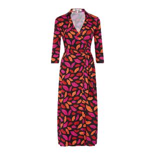 [100%真丝 品牌经典]DVF红唇印花针织桑蚕丝裹身裙连衣裙MR40E00