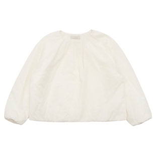 [AMOMENTO] 24FW NECK PADDED TOP 秋冬新款圆领夹棉上衣米色百搭