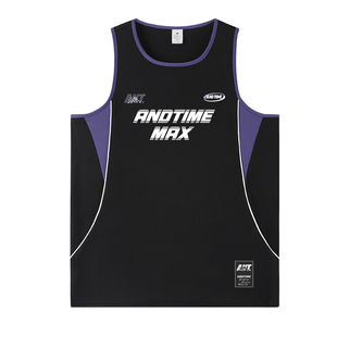 andtime运动速干背心夏季美式复古篮球男宽松训练健身篮球服球衣