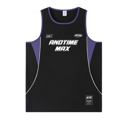 andtime运动速干背心夏季美式复古篮球男宽松训练健身篮球服球衣
