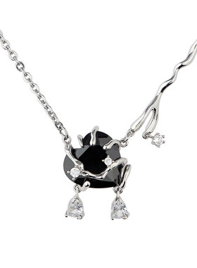 BZV黑曼陀罗原创爱心荆棘项链