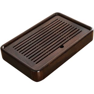 黑檀木茶盘家用盛水小茶台客厅简约花梨实木茶海小型茶具蓄水托盘