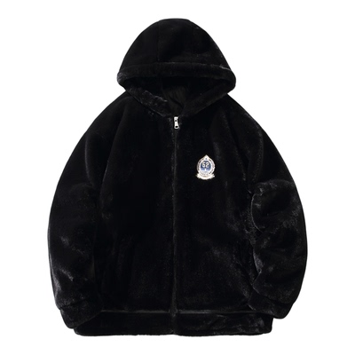 胖胖哥软糯毛绒棉服男款冬季潮牌加厚羊羔绒外套潮牌大码宽松棉衣