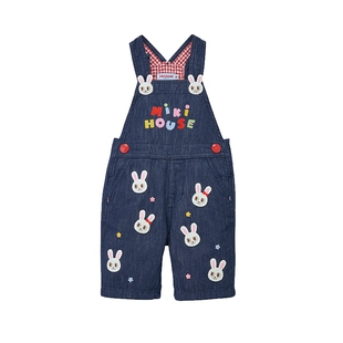 MIKIHOUSE儿童背带裤重工刺绣卡通贴布刺绣婴儿童裤牛仔裤背带裤