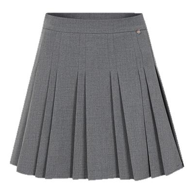 GCRUES灰色高腰短款半身裙女秋季