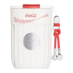 GERM可口可乐徽章保温杯咖啡杯随手杯女吸管水杯316校园一杯三饮