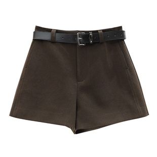 XIBEIERXIXI高腰短裤女外穿2025冬季显瘦A字阔腿裤百搭休闲靴裤