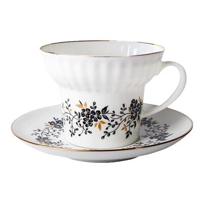 LOMONOSOV俄皇瓷白花环咖啡杯