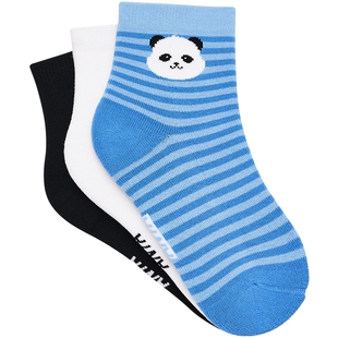 安踏儿童袜子三双装新款男童吸汗中筒袜女童休闲运动袜七双装组合