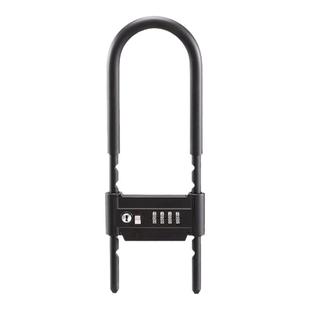 u型密码锁玻璃门锁插锁u行大锁叉室外办公双防盗门面把手锁u形锁