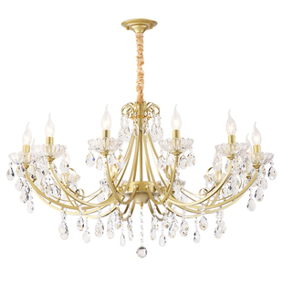 新款法式吊灯水晶轻奢客厅卧室餐厅美式复古创意中古欧式蜡烛灯具