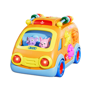 正版汇乐开心乐园巴士儿童早教机声光音乐益智万向电动玩具周岁礼