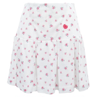 JennyFax 爱心刺绣贴布百褶短裙蕾丝花边层次感半裙