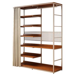 开放式衣柜衣帽间自制置物架悬挂式金属铁艺衣架卧室步入式挂衣架