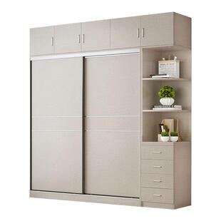 衣柜家用卧室现代简约实木生态板推拉门衣橱出租房用可定制大衣柜