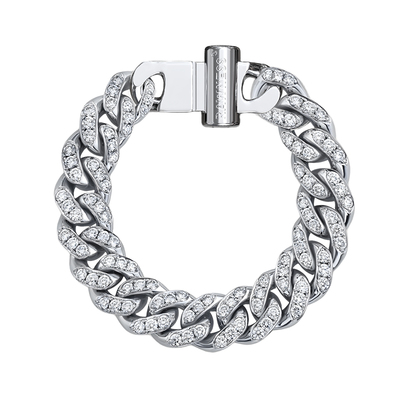 通用钛钢莫桑石嘻哈手链