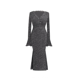 Bbabes【晚香夫人】大码原创性感蓄丝压褶收腰显瘦高腰鱼尾包臀裙