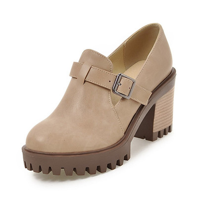 2024春新款英伦复古时尚高跟单鞋