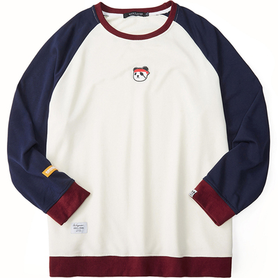 韦恩泽维尔加肥加大插肩袖男卫衣