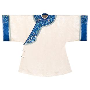 雀庭花深丨一城风絮丨复古中式绣花上衣宽松大襟镶边原创款袍