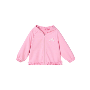 笛莎Deesha童装女童外套春秋季新款儿童女孩宝宝小童连帽上衣甜美