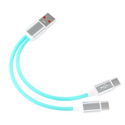 液态软胶一拖二6A快充充电数据线