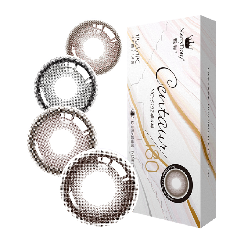 买1送1】MerryDolly半人马彩色隐形眼镜美瞳半年抛可啦大直径