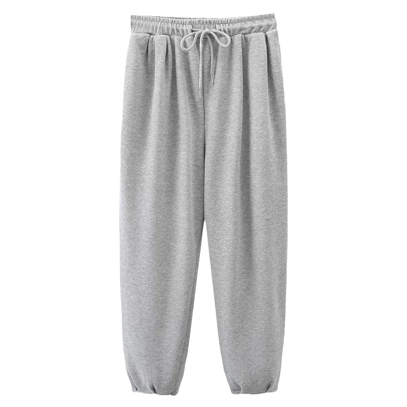 大码休闲运动裤女秋季微胖mm显瘦宽松哈伦萝卜卫裤小个子高腰裤子