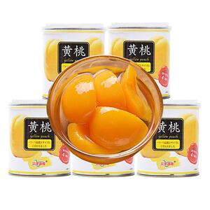 水果罐头黄桃白桃糖水罐装320g*5罐新鲜混装整箱洋梨橘子零食出口