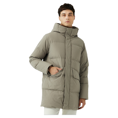 波顿连帽商务休闲中长款