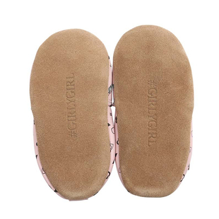 robeez美国 透气软底女宝宝鞋粉色手绘女童学步 步前鞋 特价