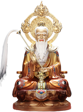 【大师合作】翡铜彩道德天尊摆件