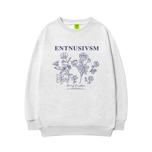 纯棉国潮美式设计感圆领卫衣女宽松韩系慵懒风oversize春秋季上衣