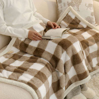 秋冬办公室午睡毯子 加厚斗篷连帽月子披肩毯 沙发午休盖腿小毛毯