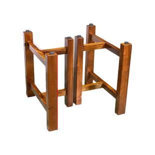 实木桌子腿大板支撑架脚茶餐桌台脚原木配套工字架大理石加厚桌脚