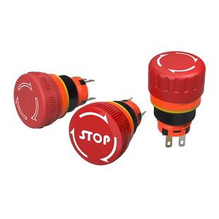 蓝波16mm急停按钮蘑菇按钮急停开关紧急停止开关按钮回弹开关IP65