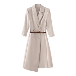 冯琳同款主持人主播艺考西装连衣裙女职业装教师面试正装宴会礼服