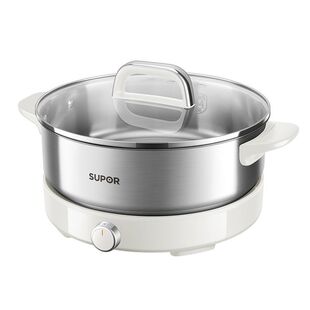 苏泊尔超薄电火锅4升家用304不锈钢0涂层可拆洗分体式涮煮闷炖锅