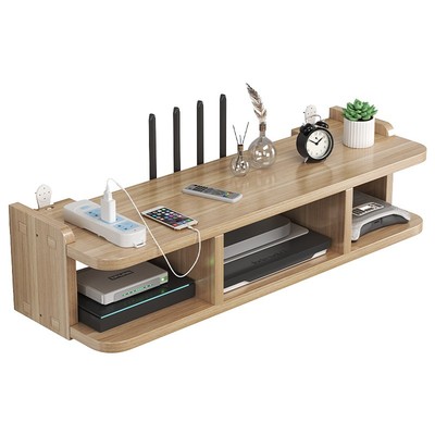 墙上电视机路由器置物架收纳盒