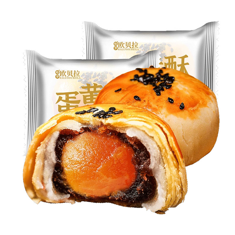 比比赞蛋黄酥面包早餐雪媚娘健康小零食传统中式糕点点心休闲食品